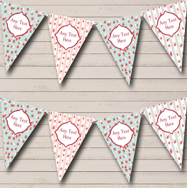 Pink Green Roses Carnival Fete Street Party Bunting