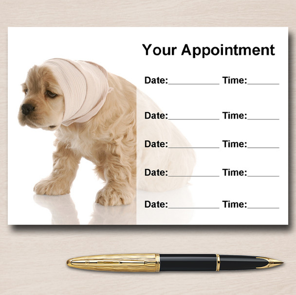 Vet Veterinary Sick Dog Personalised Appointment Cards