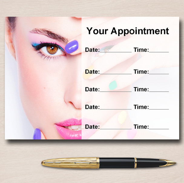 Colourful Nail Or Beauty Salon Personalised Appointment Cards