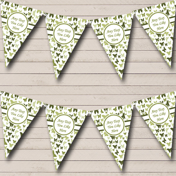 Beautiful Olive Green Butterfly Children's Birthday Party Bunting