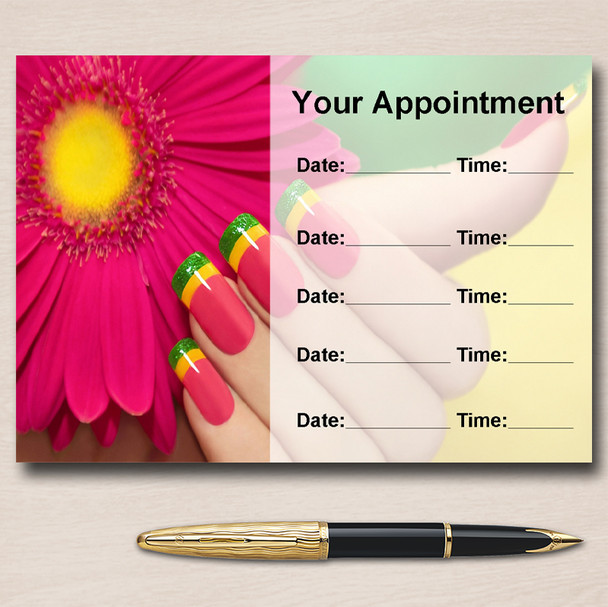 Nail Manicure Pedicure Beauty Salon Personalised Appointment Cards