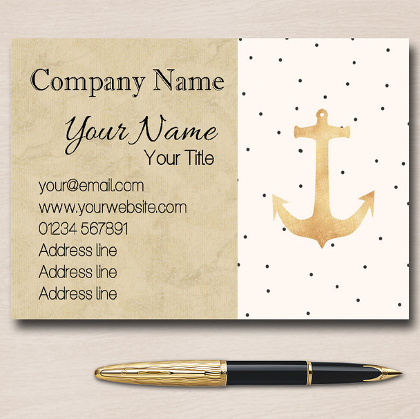 Anchor Beige Personalised Business Cards