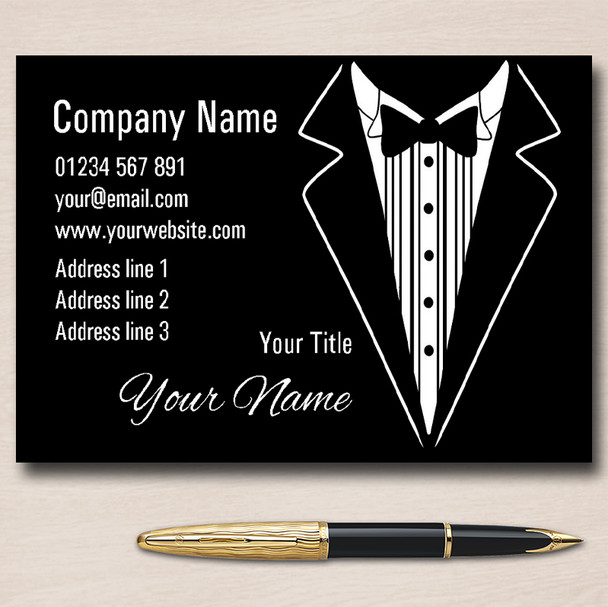 Black And White Tuxedo Personalised Business Cards