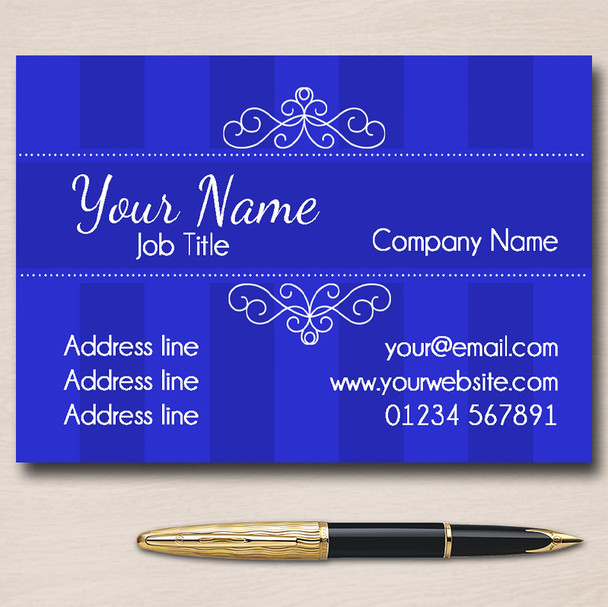 Champagne Classic Dark Blue Personalised Business Cards