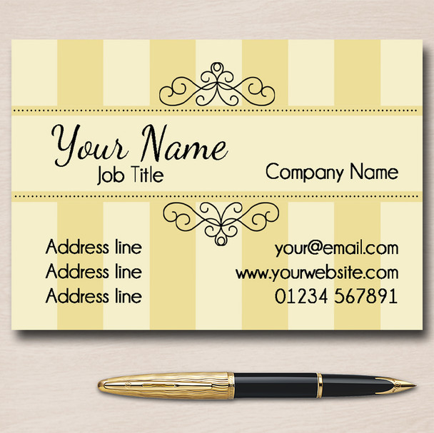 Champagne Classic Yellow Personalised Business Cards