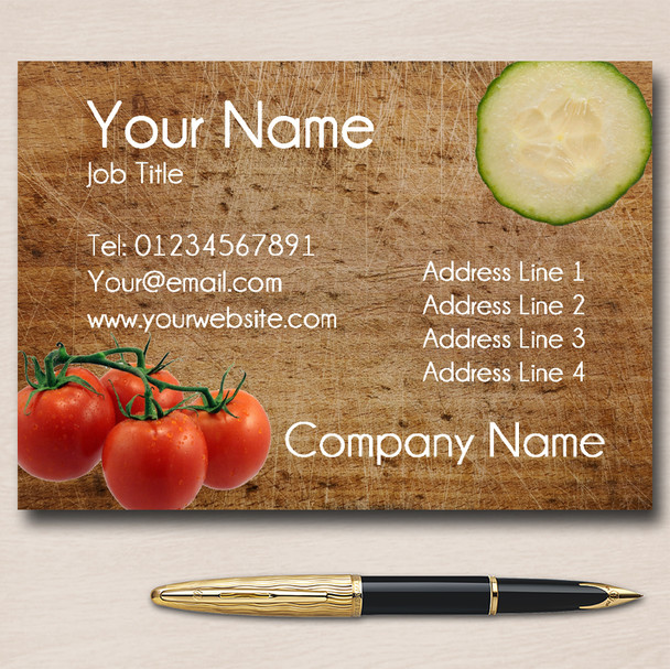 Chopping Board And Salad Personalised Business Cards