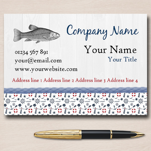 Fish Nautical Personalised Business Cards