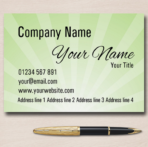Green Sunrise Personalised Business Cards
