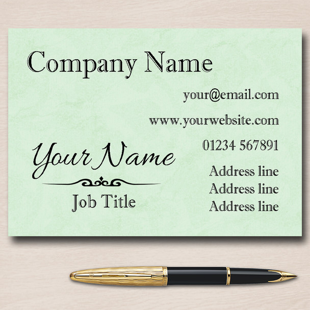 Mint Green Shade Personalised Business Cards