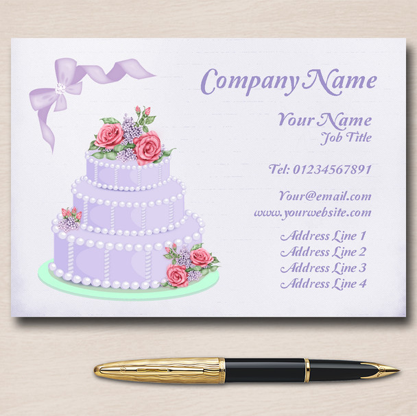 Purple Cake Personalised Business Cards