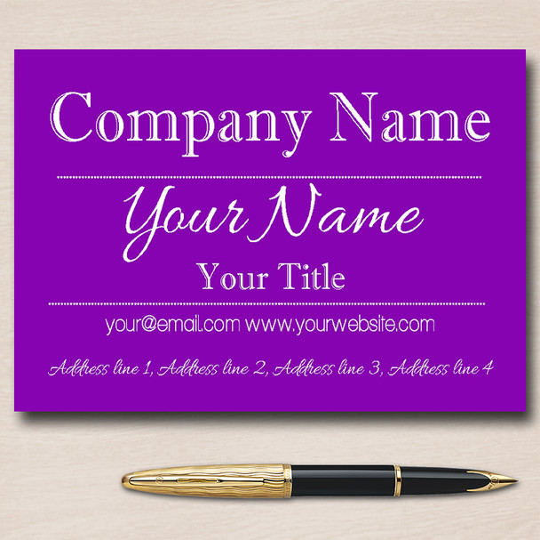 Purple Classique Personalised Business Cards