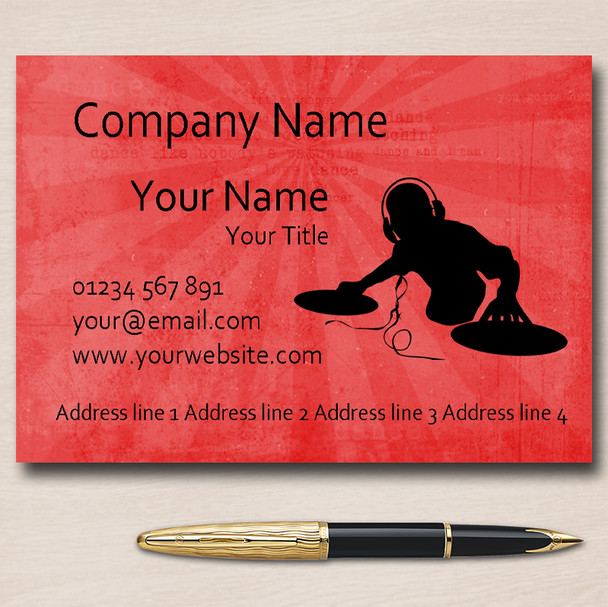 Red Line DJ Personalised Business Cards