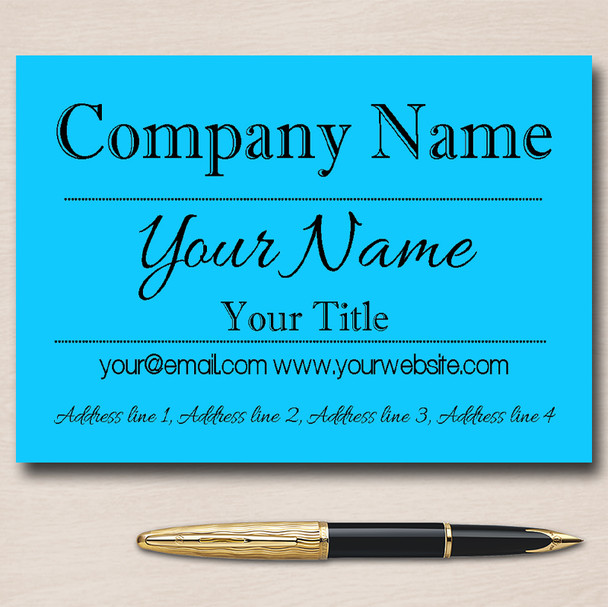 Sky Blue Classique Personalised Business Cards