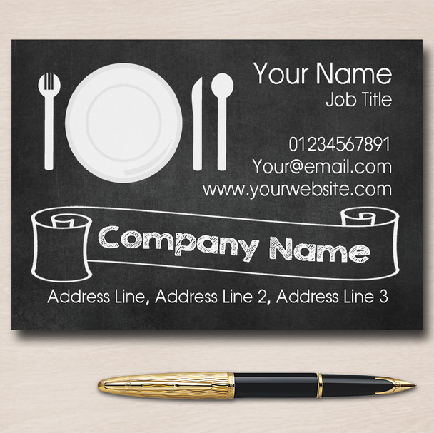 Slate Plate Cutlery Personalised Business Cards