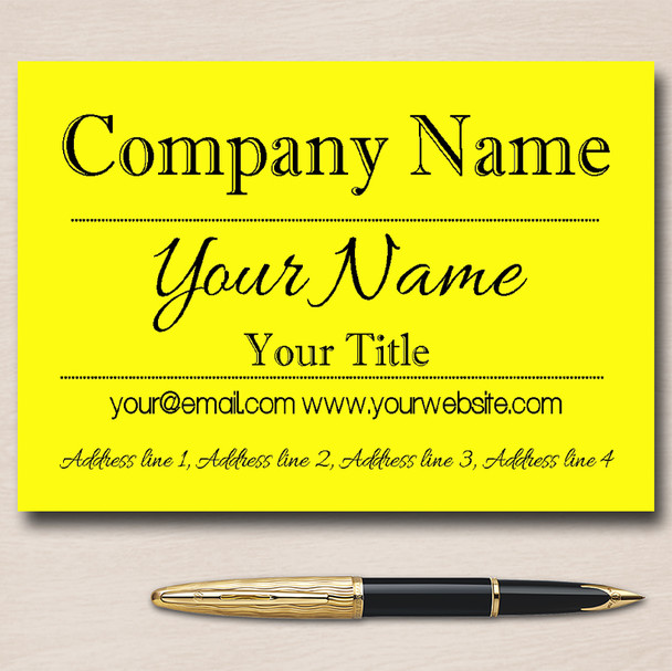 Sunny Yellow Classique Personalised Business Cards