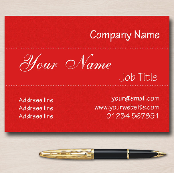 Swirly Red Personalised Business Cards