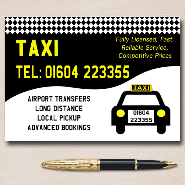 Taxi Black Cab Personalised Business Cards