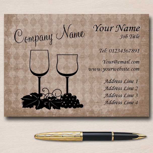 Wine And Grapes Personalised Business Cards