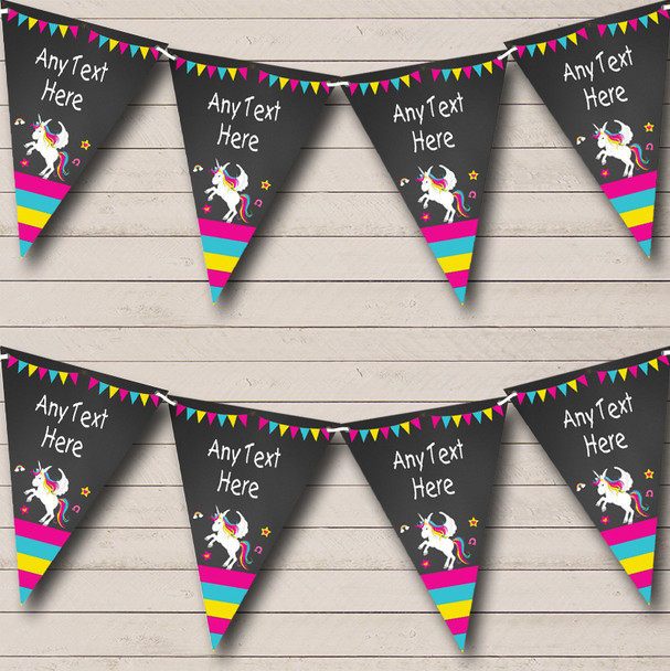 Chalk Pink Unicorn Children's Party Bunting