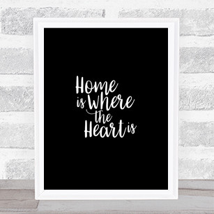 Home Is Quote Print Black & White