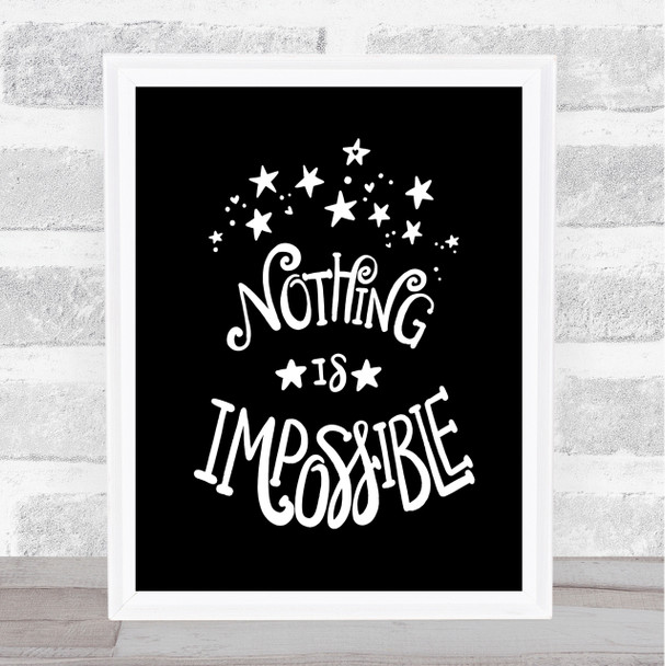 Impossible Unicorn Quote Print Black & White