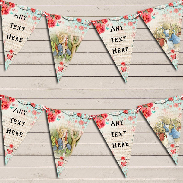 Peter Rabbit Rustic Vintage Shabby Chic Floral Children's Birthday Bunting