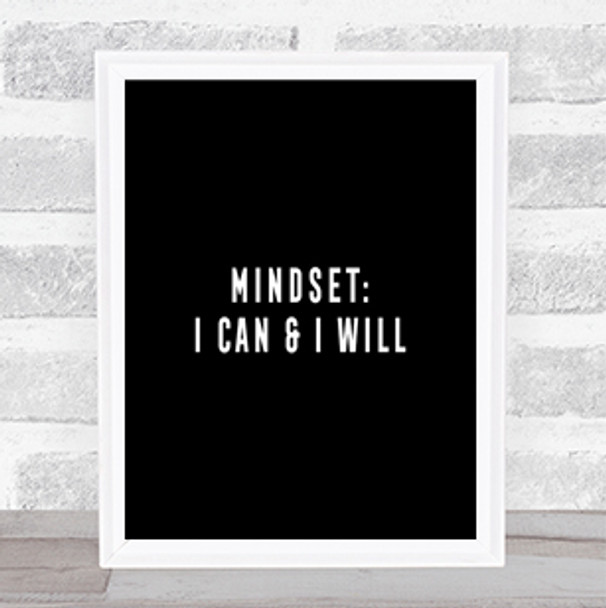 Mindset Quote Print Black & White