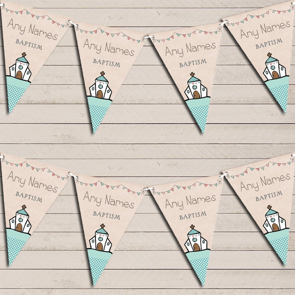 Cute Party Decoration Baptism Christening Bunting Garland Party Banner