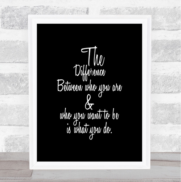 Who You Are Quote Print Black & White