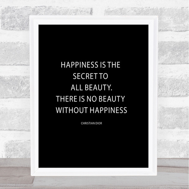 Christian Dior Secret To Beauty Quote Print Black & White