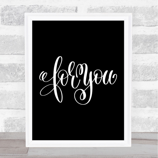 Christmas For You Quote Print Black & White