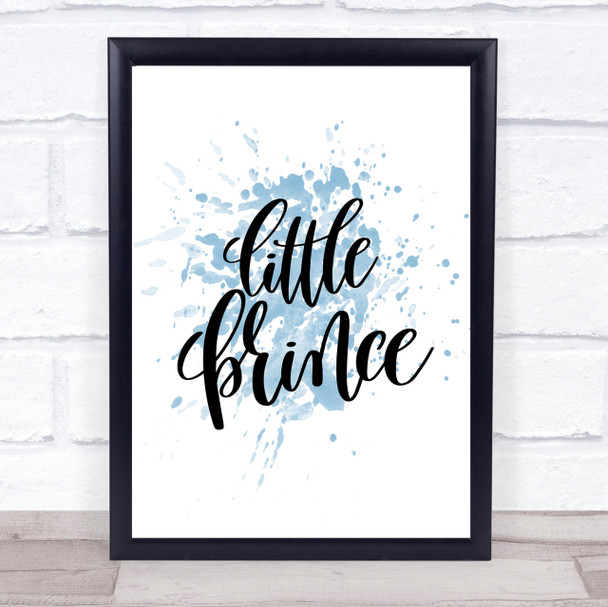 Little Prince Inspirational Quote Print Blue Watercolour Poster
