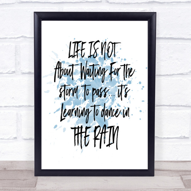 Storm To Pass Inspirational Quote Print Blue Watercolour Poster