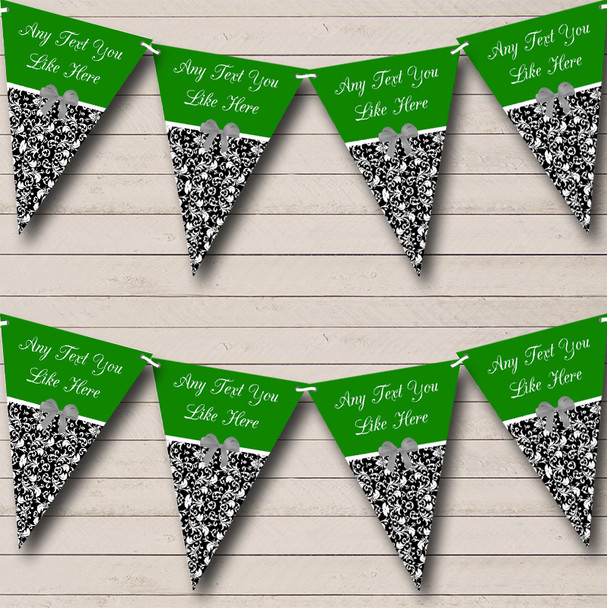 Green Damask Shabby Chic Vintage Engagement Party Bunting
