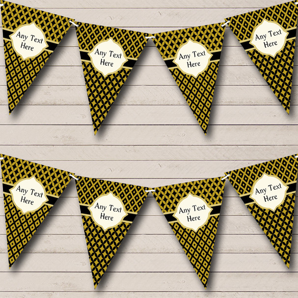 Black And Elegant Dark Gold Engagement Party Bunting