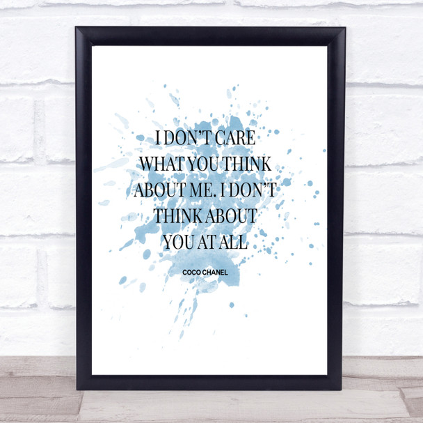 Coco Chanel I Don't Care What You Think Quote Print Word Art Picture