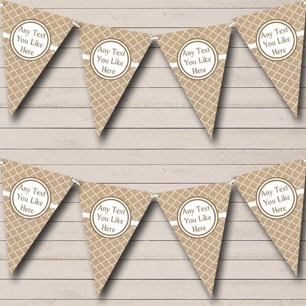 Patterned Burlap Engagement Party Bunting