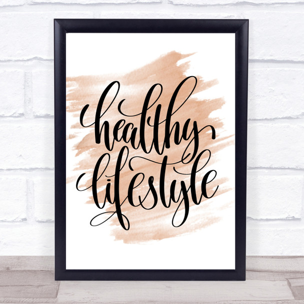 Healthy Lifestyle Quote Print Watercolour Wall Art