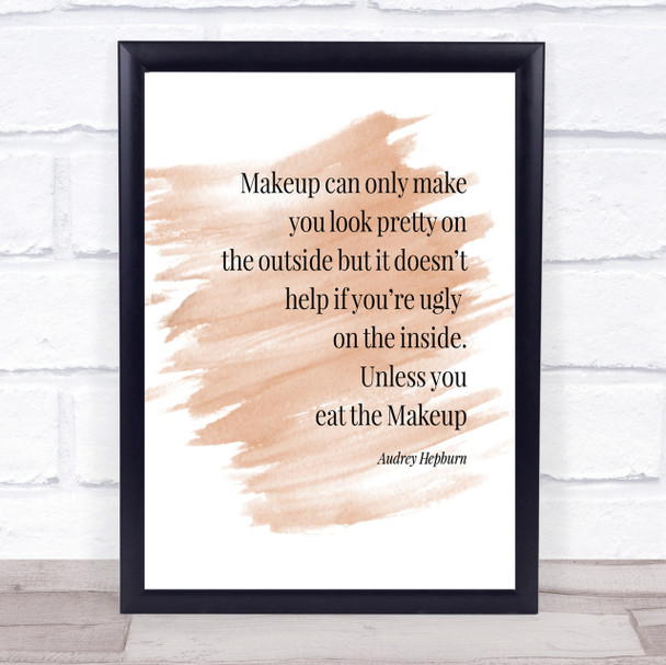 Audrey Hepburn Pretty Outside Quote Print Watercolour Wall Art