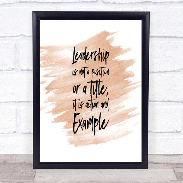 Leadership Quote Print Watercolour Wall Art