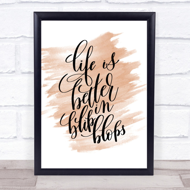 Life Is Better In Flip Flops Quote Print Watercolour Wall Art