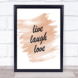 Live Laugh Quote Print Watercolour Wall Art