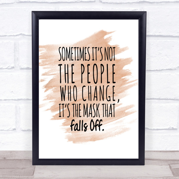 Mask That Falls Off Quote Print Watercolour Wall Art