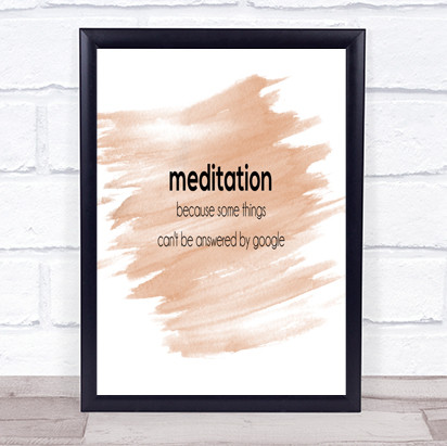 Meditation Quote Print Watercolour Wall Art