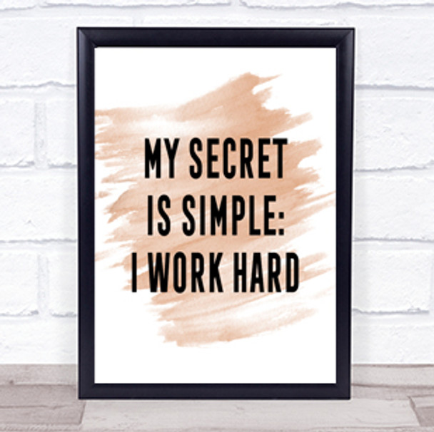 My Secret Quote Print Watercolour Wall Art