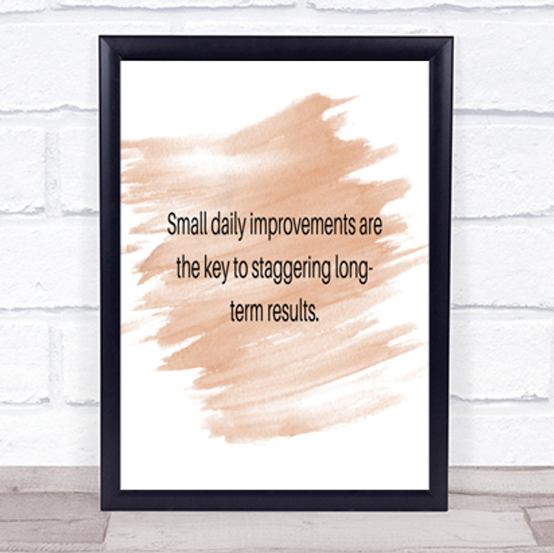 Small Daily Improvements Quote Print Watercolour Wall Art