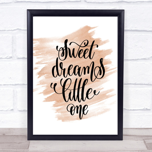 Sweet Dreams Little One Quote Print Watercolour Wall Art