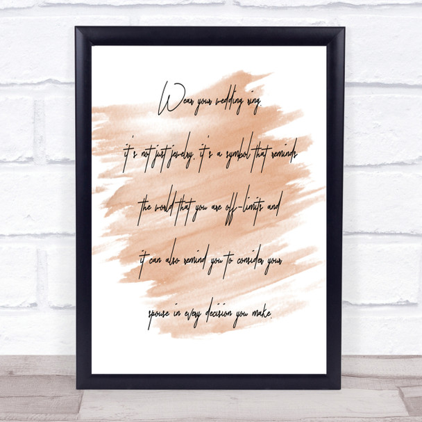 Wedding Ring Quote Print Watercolour Wall Art