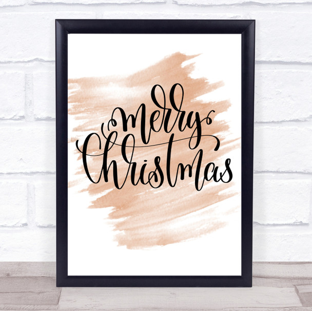 Christmas Merry Xmas Quote Print Watercolour Wall Art