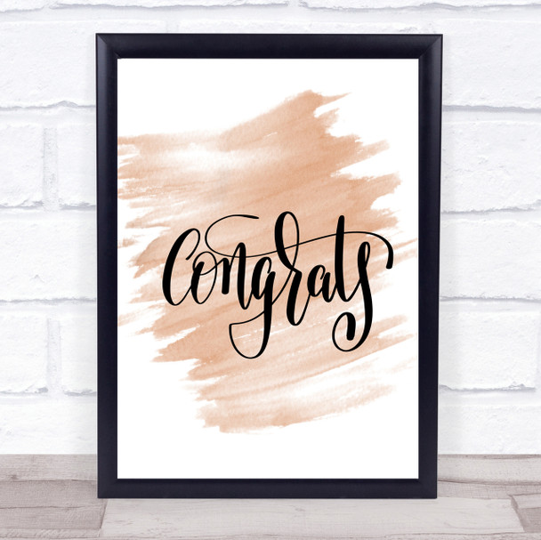 Congratulations Quote Print Watercolour Wall Art
